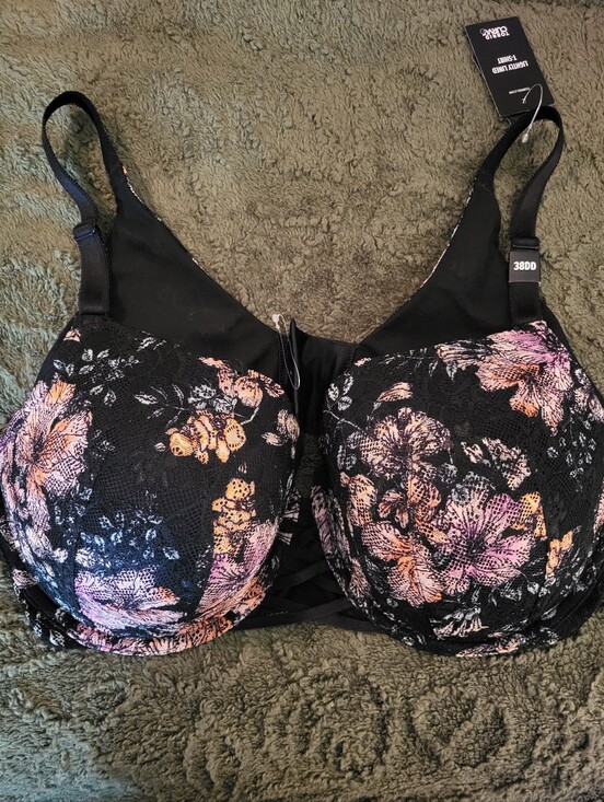 torrid Other - Torrid Lightly Lined T-Shirt Bra Floral Black & Pink